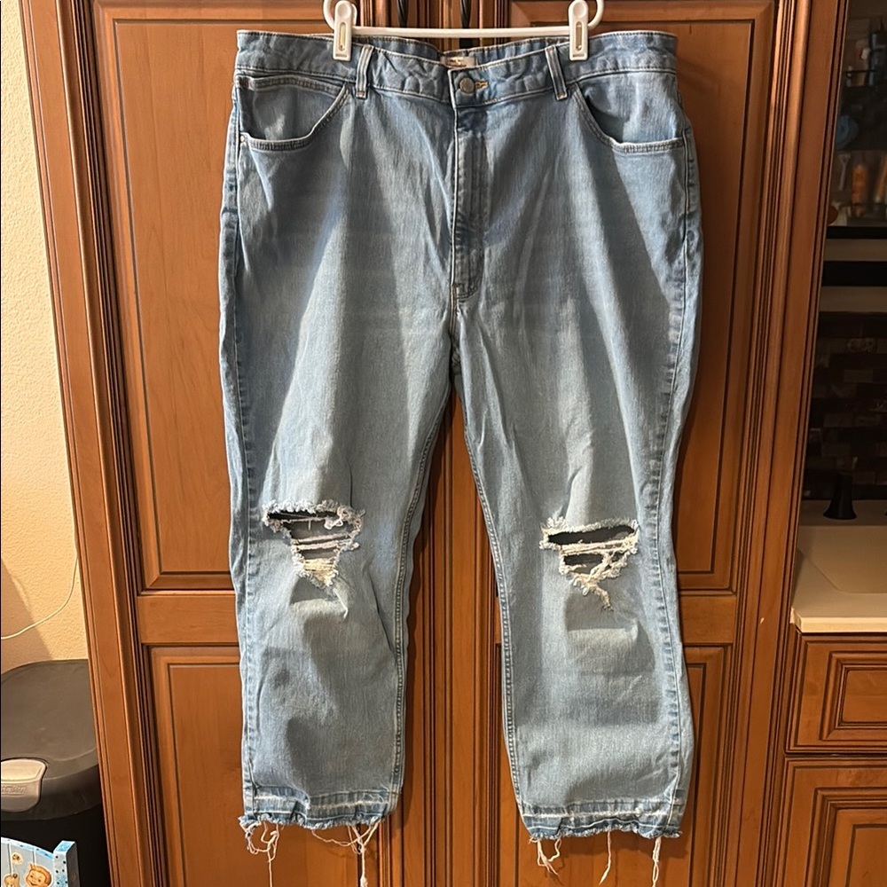 Distressed Blue Jeans